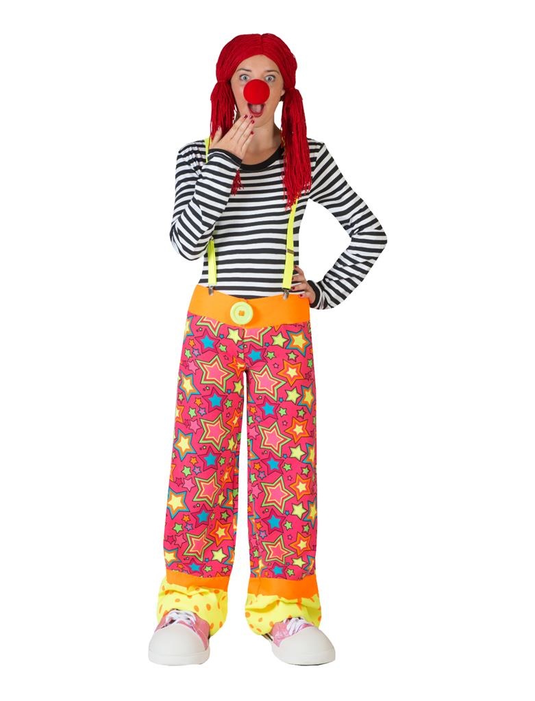 Funny Fashion - Clown & Nar Kostuum - Clownsbroek Canadia Vrouw - multicolor - Maat 40-42 - Carnavalskleding - Verkleedkleding