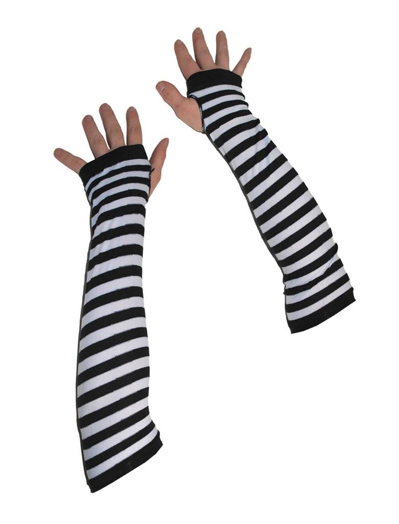 Mooi gestreepte handschoenen in de kleur zwart wit