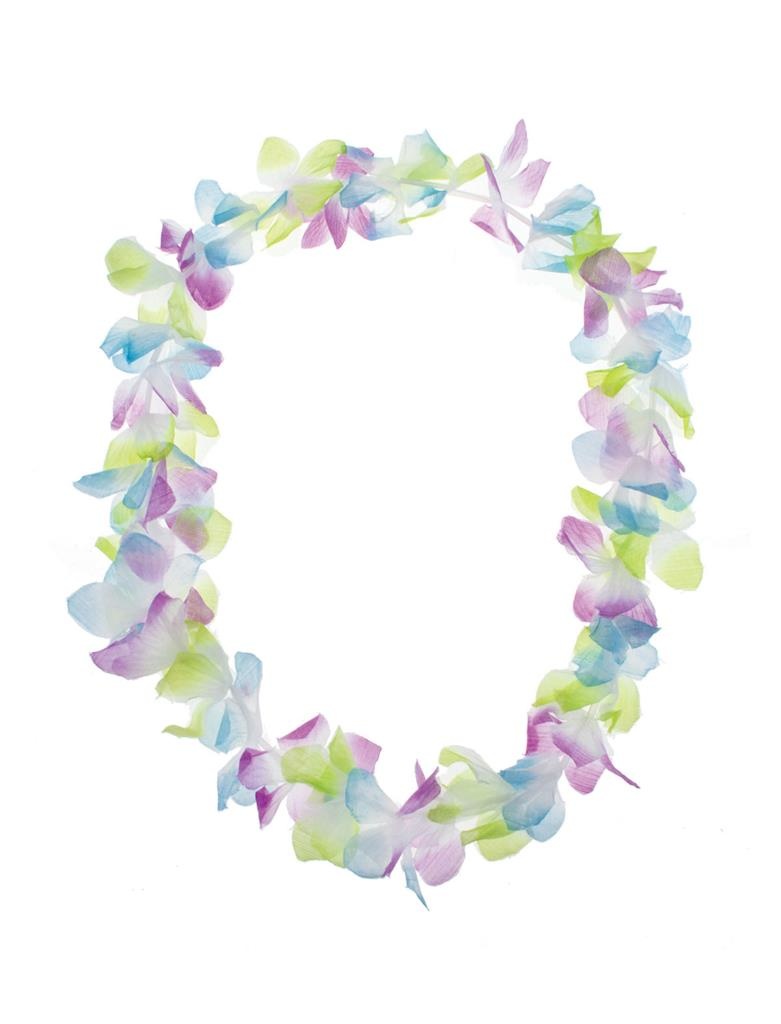 Leuke Luau bloemen slinger in pastel kleuren