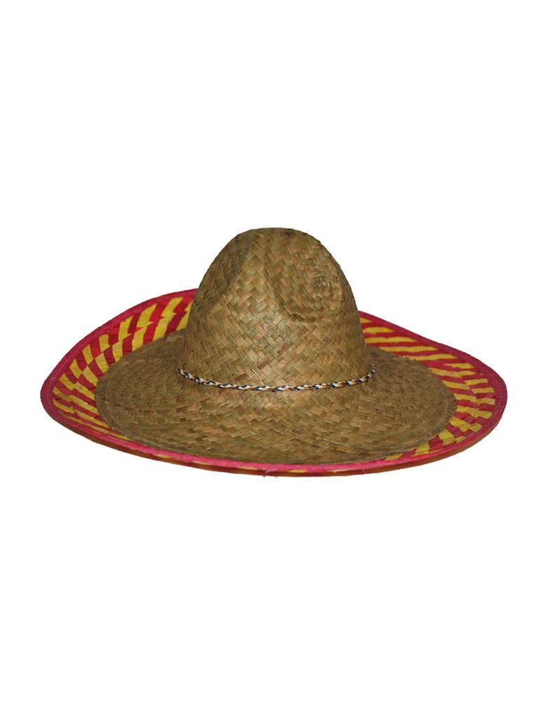 Mooie sombrero  naturel kleur met gekleurde band