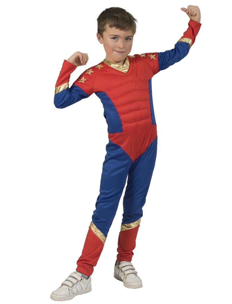 Verkleedpak superheld jumpsuit jongen Super Boy 152