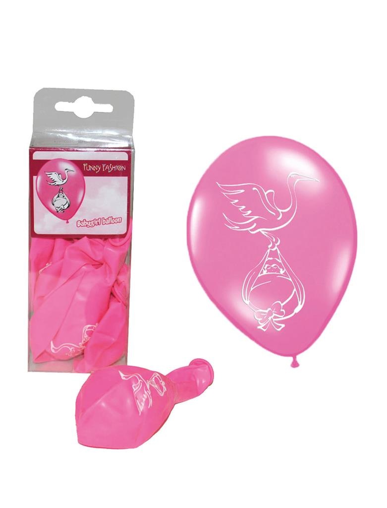 Mooie roze geboorte ballonnen met opdruk