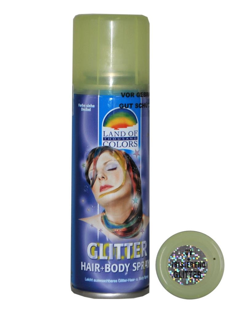 Mooie blacklight glitterspray voor lichaam en haar