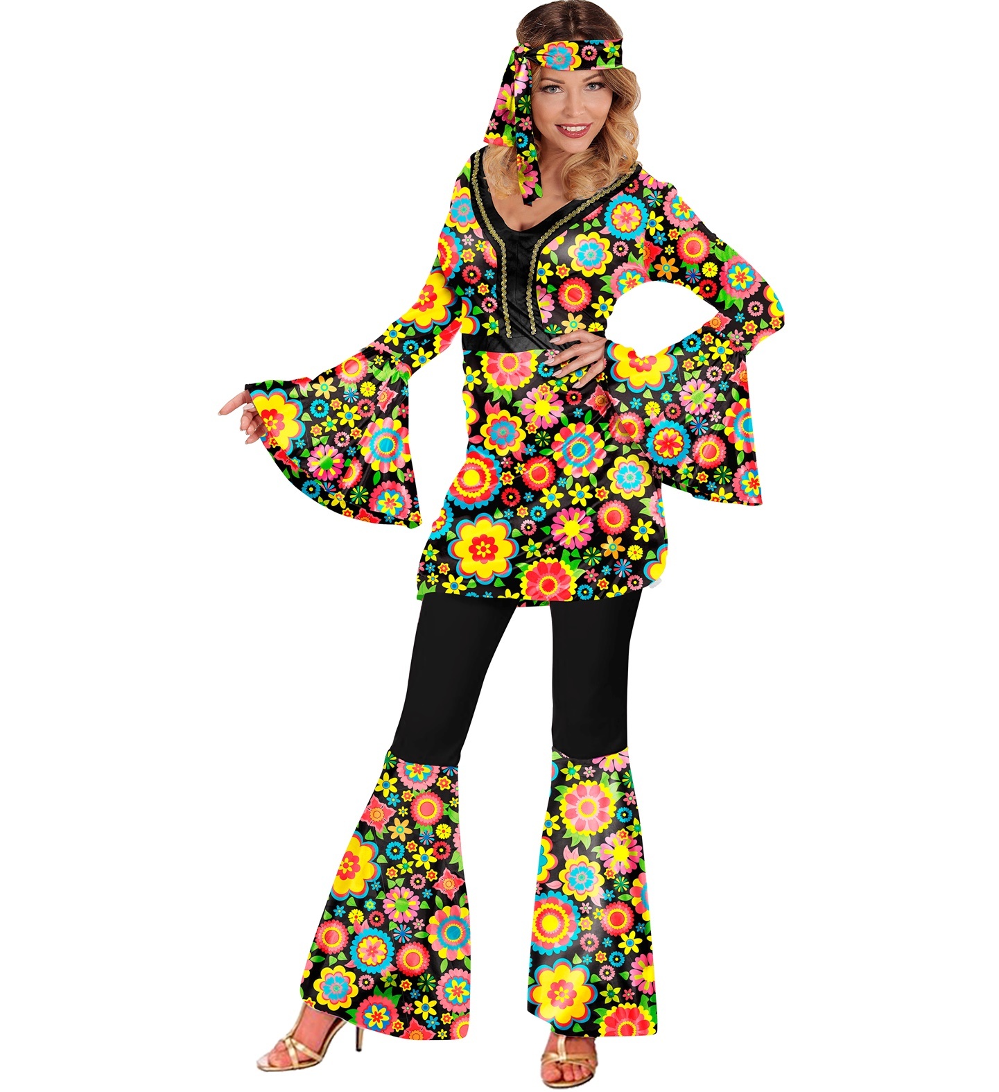Mooi hippie kostuum met bloemen