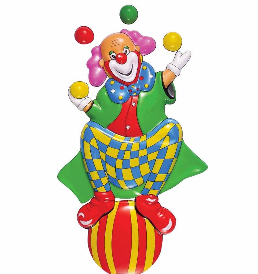 Decoratieve clown op ballon als wandversiering