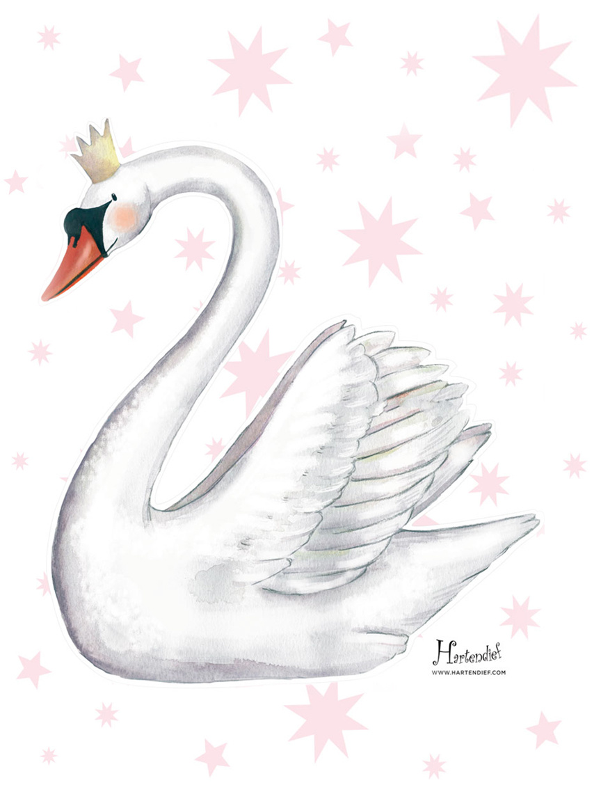 Wandtattoo Schwan kleb an Hartendief