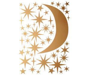 wallstickers stars and moon gold hartendief