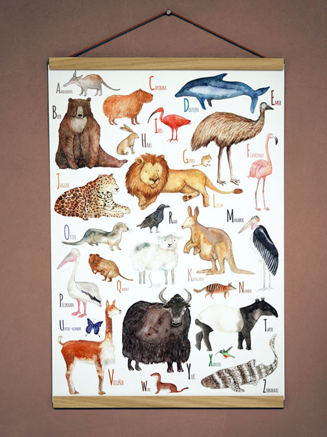 Poster Animal ABC (Dutch) - Hartendief
