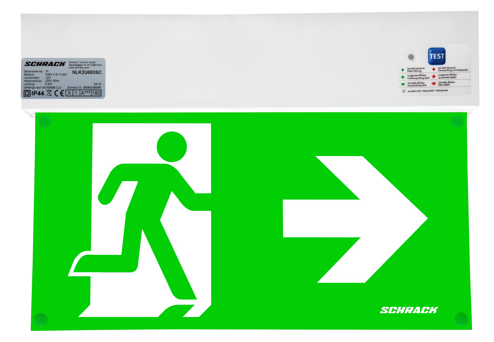 Schrack K2 Emergency lighting autonomous autotest LED 3h / 8h