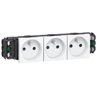 LEGRAND Mosaic socket DLP 3x 2P + A plug-in terminal 10 / 16A 250V 6 modules