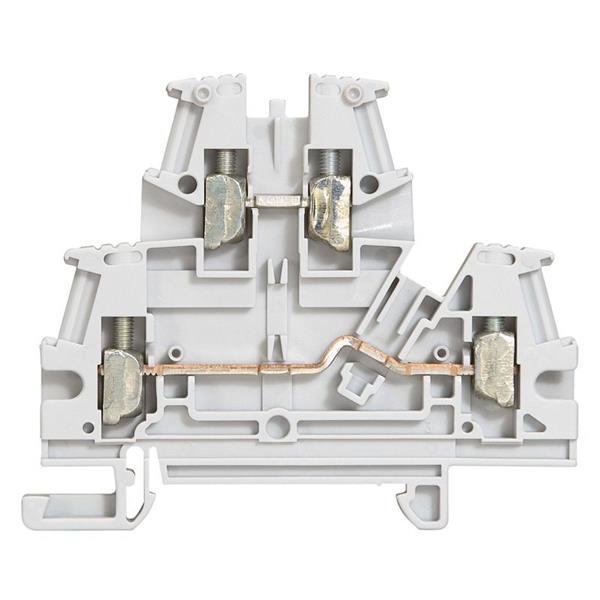 LEGRAND Screw clamp 2 connections - 2 levels - 4 mm² (pitch 6mm), gray - Viking 3