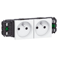 LEGRAND Mosaic socket DLP 2x 2P + A plug-in terminal 10 / 16A 250V - 4 modules