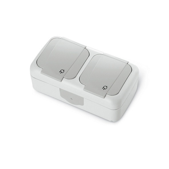 VIKO Double socket splash-proof IP54 Horizontal