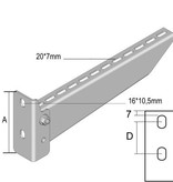 LedLightDirect Screwed wall bracket H = 139 B = 617