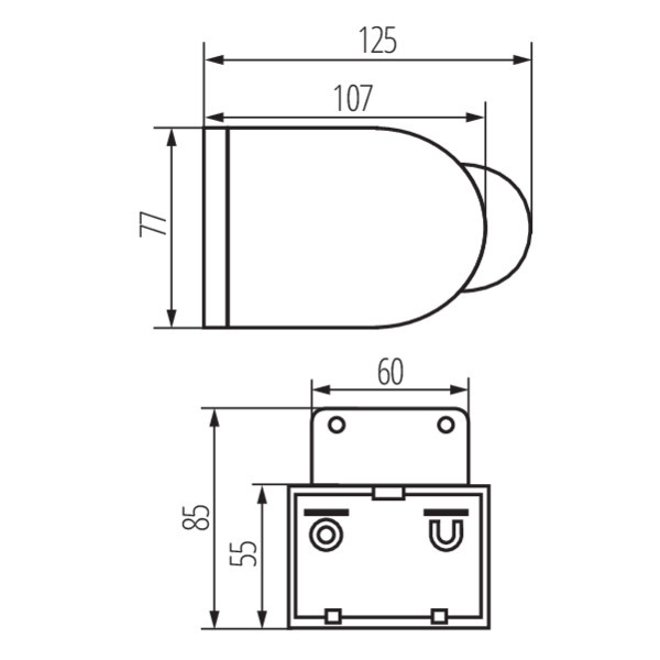 KANLUX PIR motion sensor SLICK JQ -L black