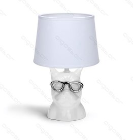 Aigostar Lampe de table Chien en céramique E14 Blanc