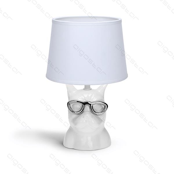 Aigostar Lampe de table Chien en céramique E14 Blanc