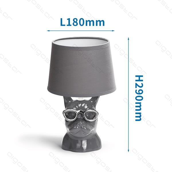 Aigostar Table lamp Bulldog ceramic E14 Gray