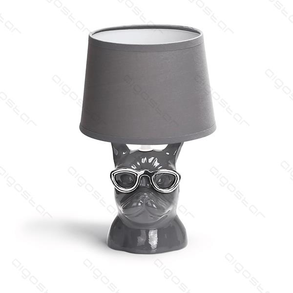 Aigostar Table lamp Bulldog ceramic E14 Gray