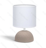 Aigostar Lampe à poser céramique E14 avec abat-jour blanc base marron