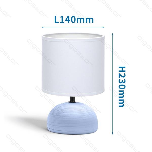 Aigostar Table lamp 03 ceramic E14 with White Lampshade Blue base