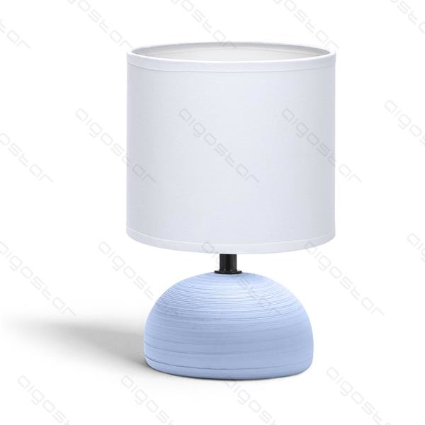 Aigostar Table lamp 03 ceramic E14 with White Lampshade Blue base