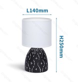 Aigostar Table lamp 05 ceramic E14 with White Lampshade Black base