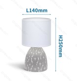 Aigostar Table lamp 05 ceramic E14 with White Lampshade gray base