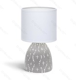 Aigostar Table lamp 05 ceramic E14 with White Lampshade gray base