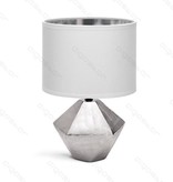 Aigostar Table lamp 14 ceramic E14 with white lampshade silver base