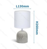 Aigostar Lampe à poser 04 en céramique E14 avec abat-jour blanc base grise