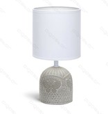 Aigostar Table lamp 04 ceramic E14 with White Lampshade gray base