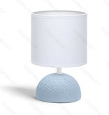 Aigostar Lampe de table 02 en céramique E14 avec abat-jour blanc Base bleue