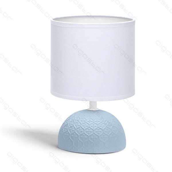 Aigostar Table lamp 02 ceramic E14 with White lampshade Blue base