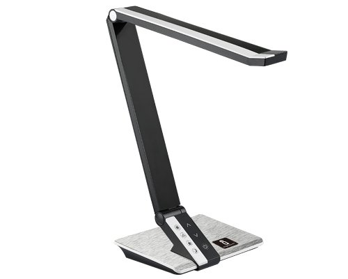Aigostar Bureau LED - Lampe de Table 03 Noir/Argent 10W