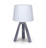 Aigostar Lampe de table résine E14 grise avec abat-jour blanc
