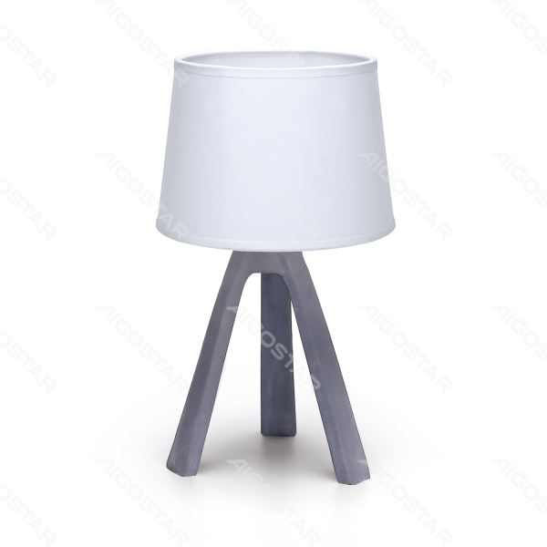 Aigostar Table lamp resin E14 gray with white lampshade