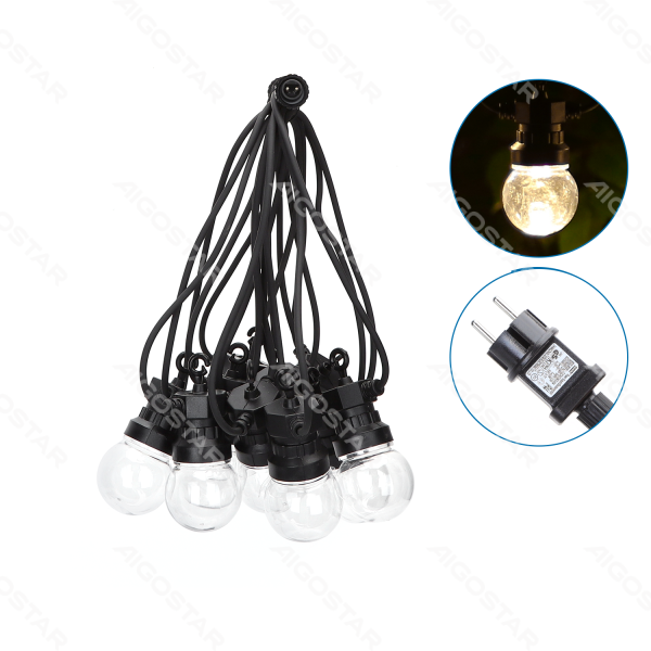 Aigostar LED outdoor string light in-outdoor ball shape small yellow light (10 pieces) 8M 6W