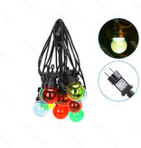 Aigostar Guirlande lumineuse LED d'extérieur colorée en forme de boule, petite (10 pièces) 6 W 8 m