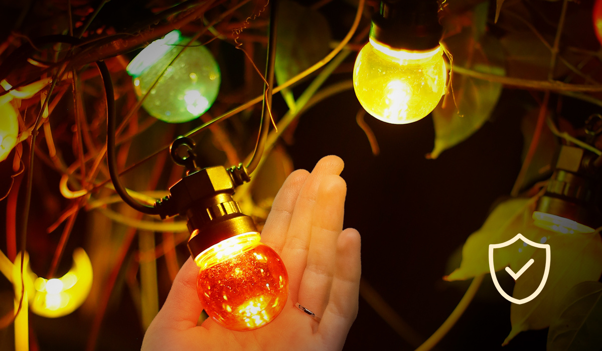 Aigostar LED outdoor string light colored indoor-outdoor ball shape small (10 pieces) 6W 8M