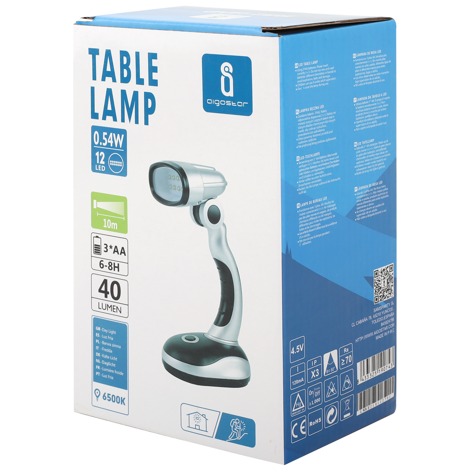 Aigostar Lampe de table pliante led