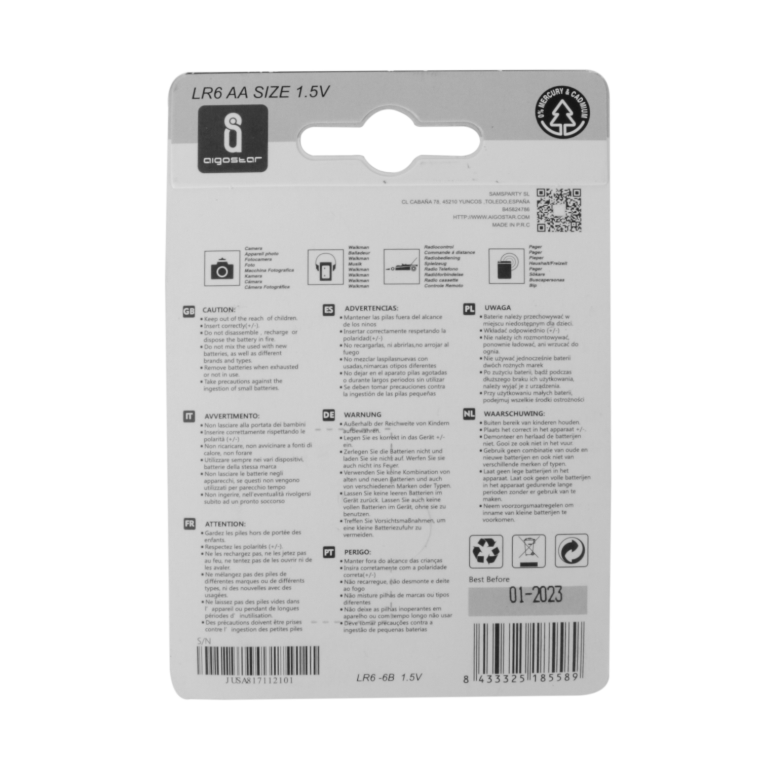 Aigostar   Batterij AA Alkaline Aigostar 6Stuks