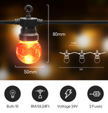 Aigostar Guirlande lumineuse LED d'extérieur colorée en forme de boule, petite (10 pièces) 6 W 8 m