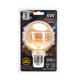 Aigostar LED Filament bulb G80 E27 6W 2200K AMBER(Warm light) 550lm