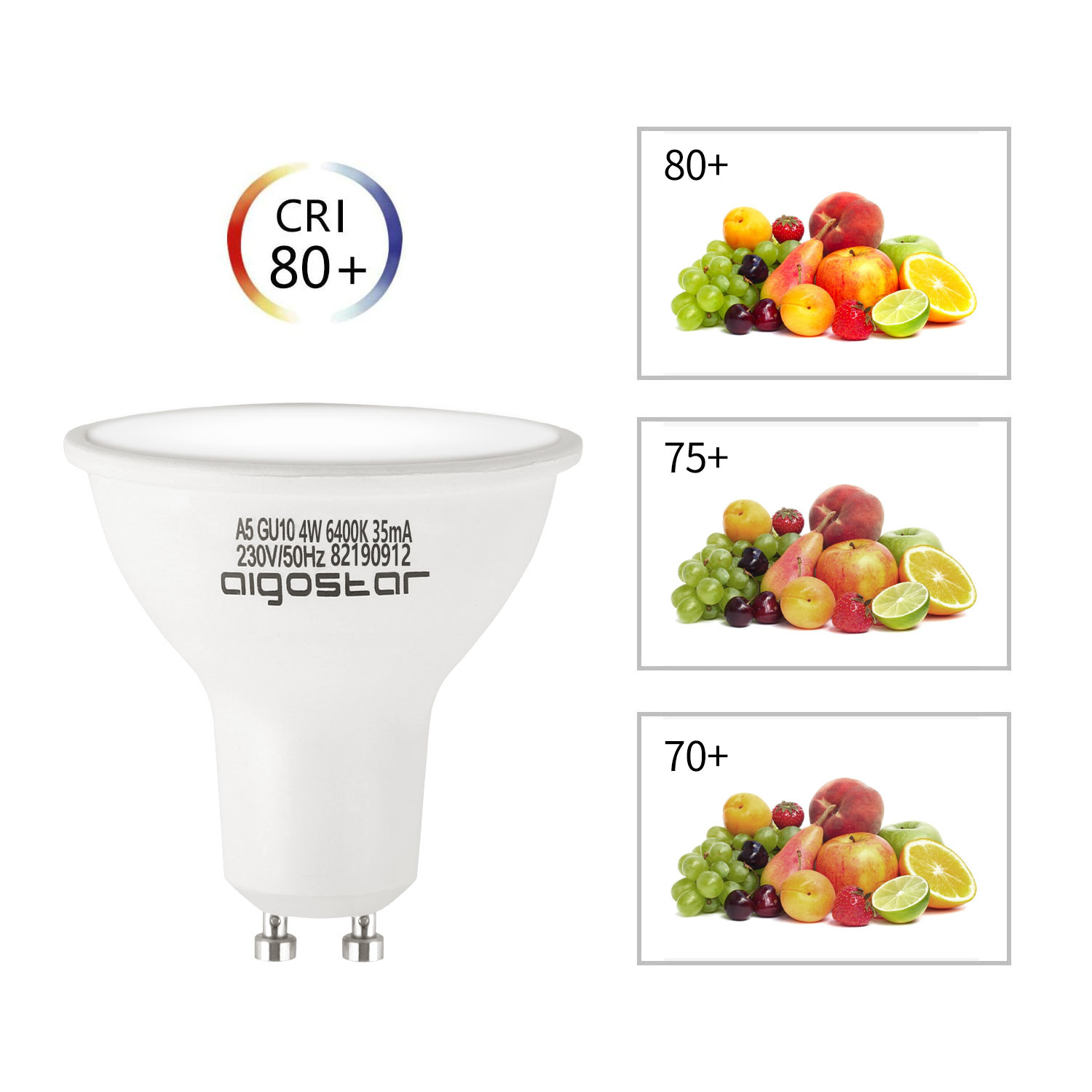 Aigostar LED A5 GU10 4W 6500K 320Lm