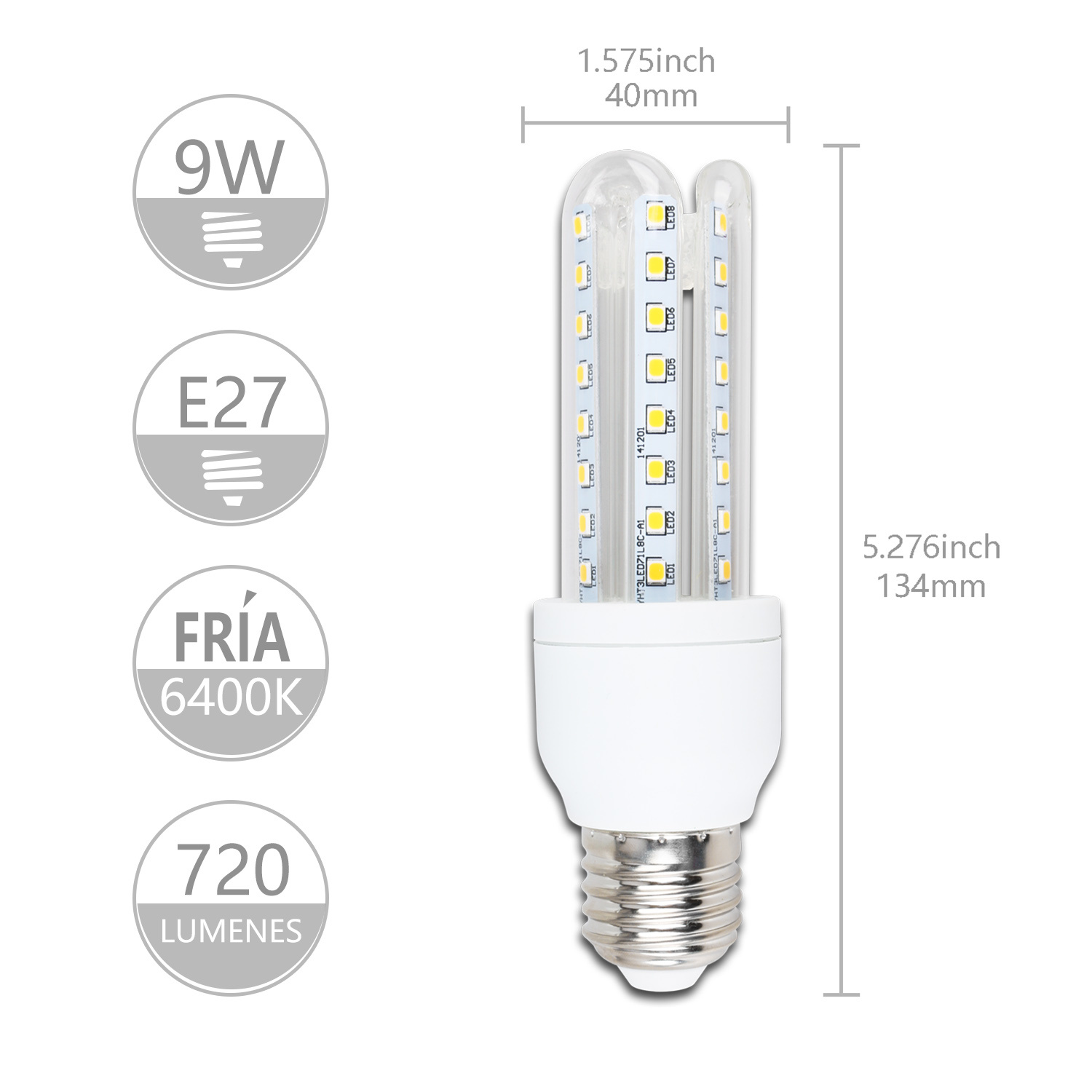 Aigostar LED B5 T3 3U E27 9W 6400K 810Lm