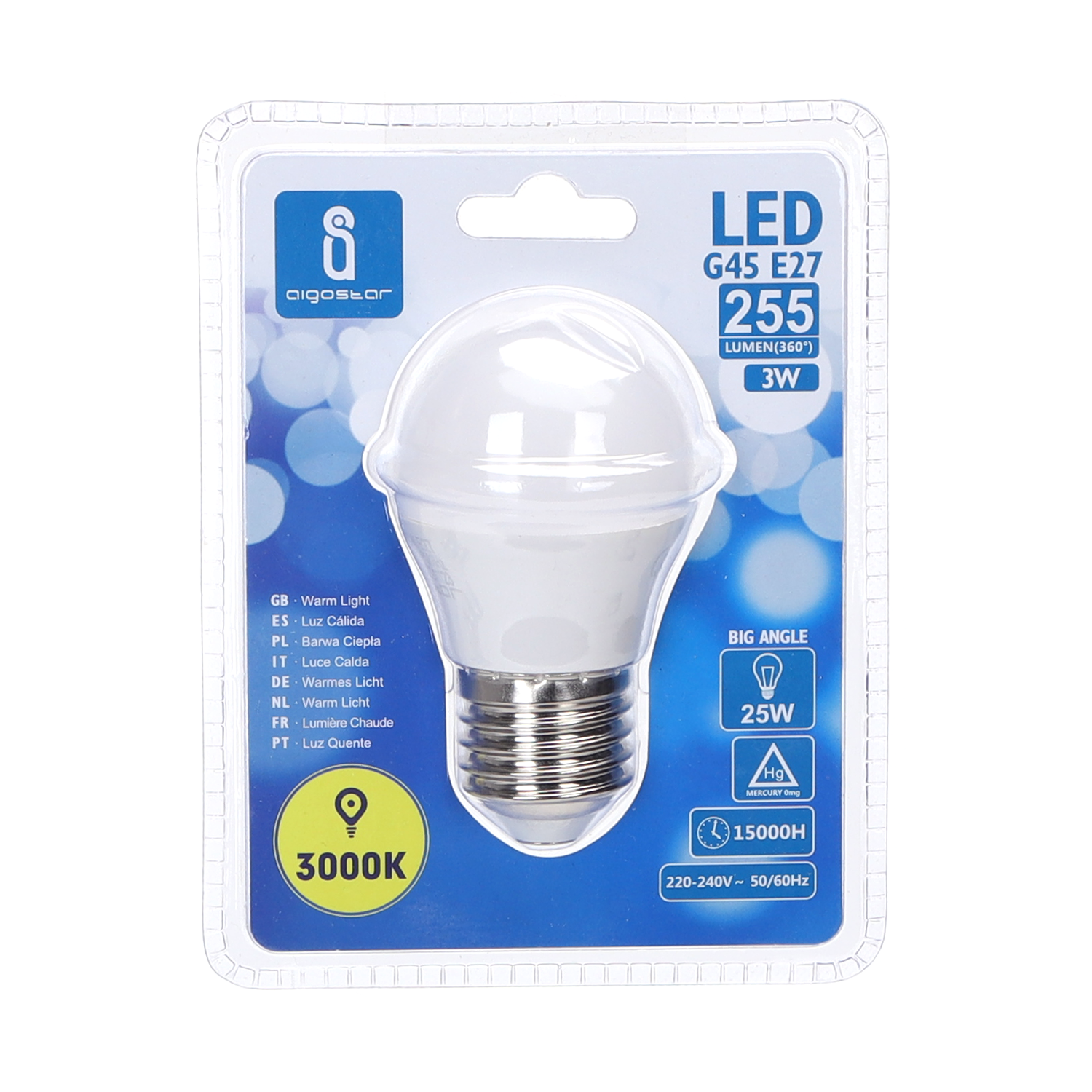 ampoule LED G45 E14/4W/230V 2200K - Aigostar