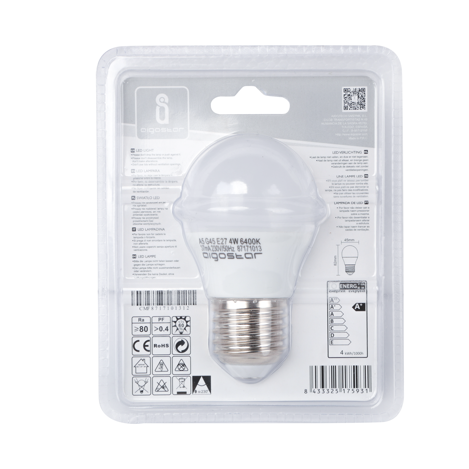 Lampadina LED E14/12W/230V 6400K - Aigostar