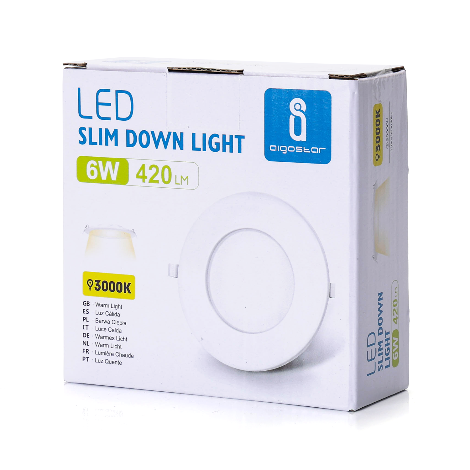 Aigostar Spot encastré LED E6 extra-plat 6W 3000K 525LM