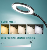 Aigostar Led Desk - Lampe de Table 07 Noir 7W 6500-2700K Tactile & Gradation avec Fonction Calendrier